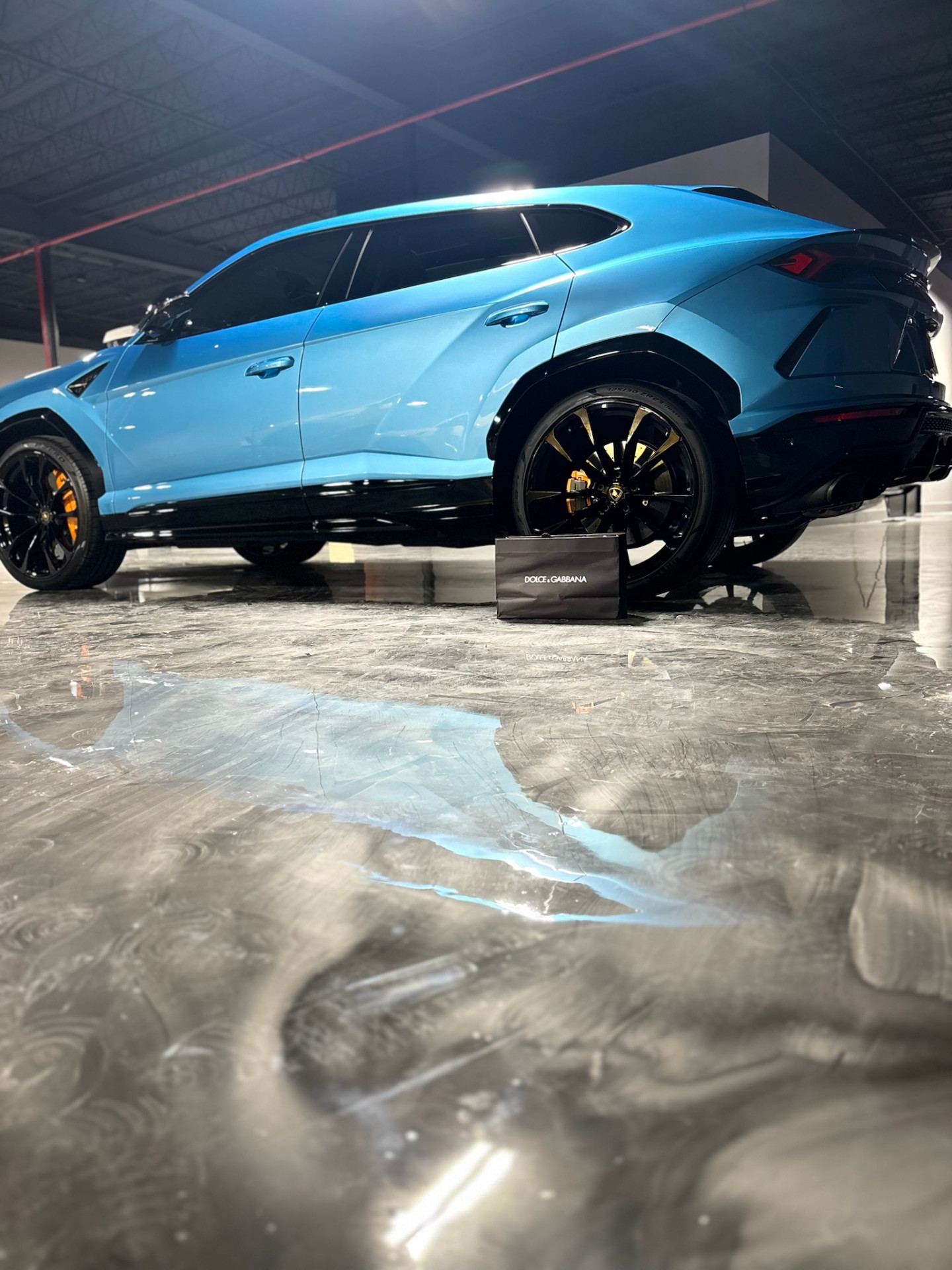 Lamborghini Urus blue SUV ceramic coating Miami exotic detailing
